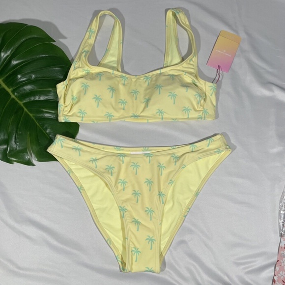 NEW Stoney Clover Lane | Palm‎ Tree | Bikini Top [ L ] + Scoop Bottom [ M ] - Picture 4 of 12